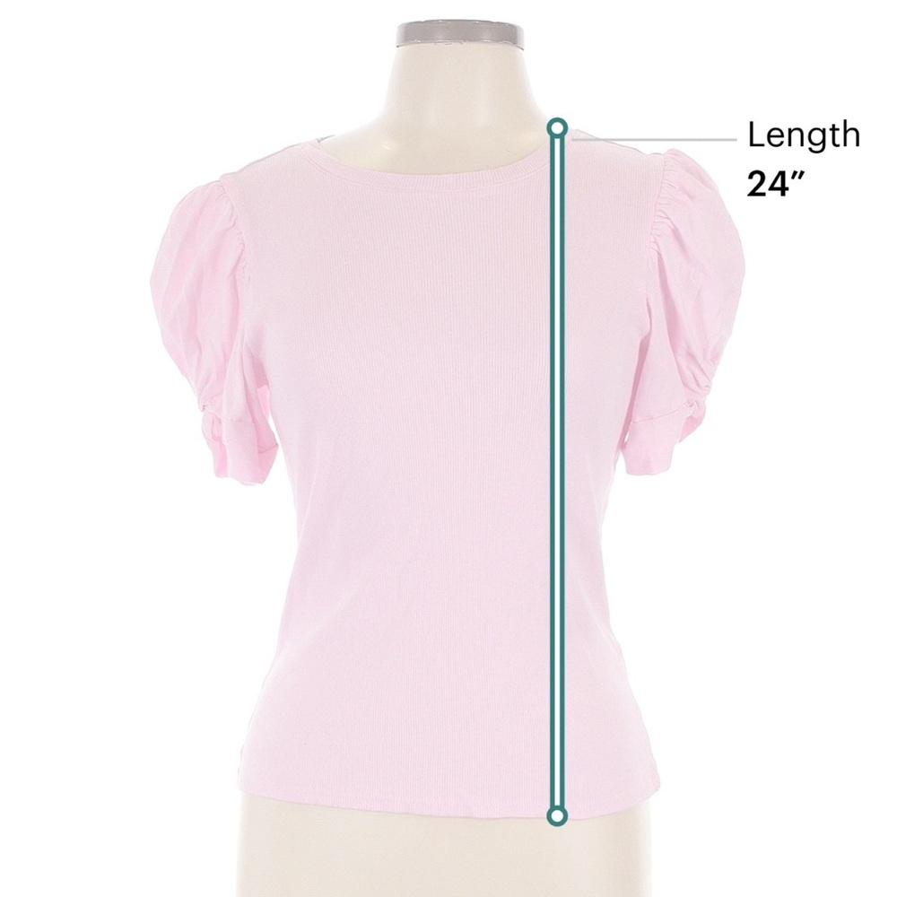 Vince Camuto Pink Puff Sleeve Top - Picture 3 of 5